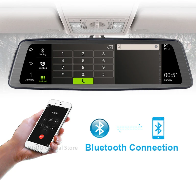 Видеорегистратор HGDO с 4 объективами Wi Fi 4G ADAS GPS навигация Full HD 1080P 10 &quot Android