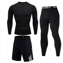 Thermal Underwear Male Thermo Clothes compression set Thermal Tights Winter Long leggings rashgard suit Quick Dry Jogging suit