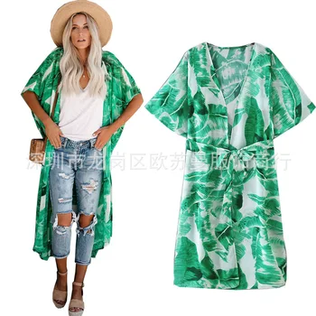 

Cover Up Beach Woman Beach Tunics Pareo And Dresses Suits Sexy Cover Up 2020 Wise Women New Printed Chiffon Spandex Print