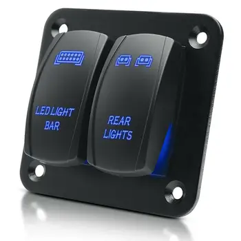 

5 Pin 2-Gang On-off Rocker Switch Panel Kit LED Light Bar & Rear Light Switch for 12/24V SUV ATV Boat cars motorcycles yacht