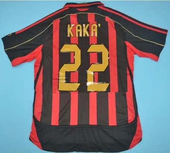 Camisetas Vintage de Maglia, camisa de Maldini Kaka Pirlo, Retro, shevhalter, 2006, 2007