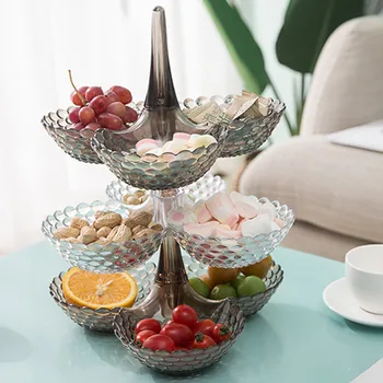 

Creative Lazy Snack Bowl Christmas Tree Shape Candy Snacks Plastic Double-Layer Snack Storage Box Bowl Fruit Bowl Chase Dish