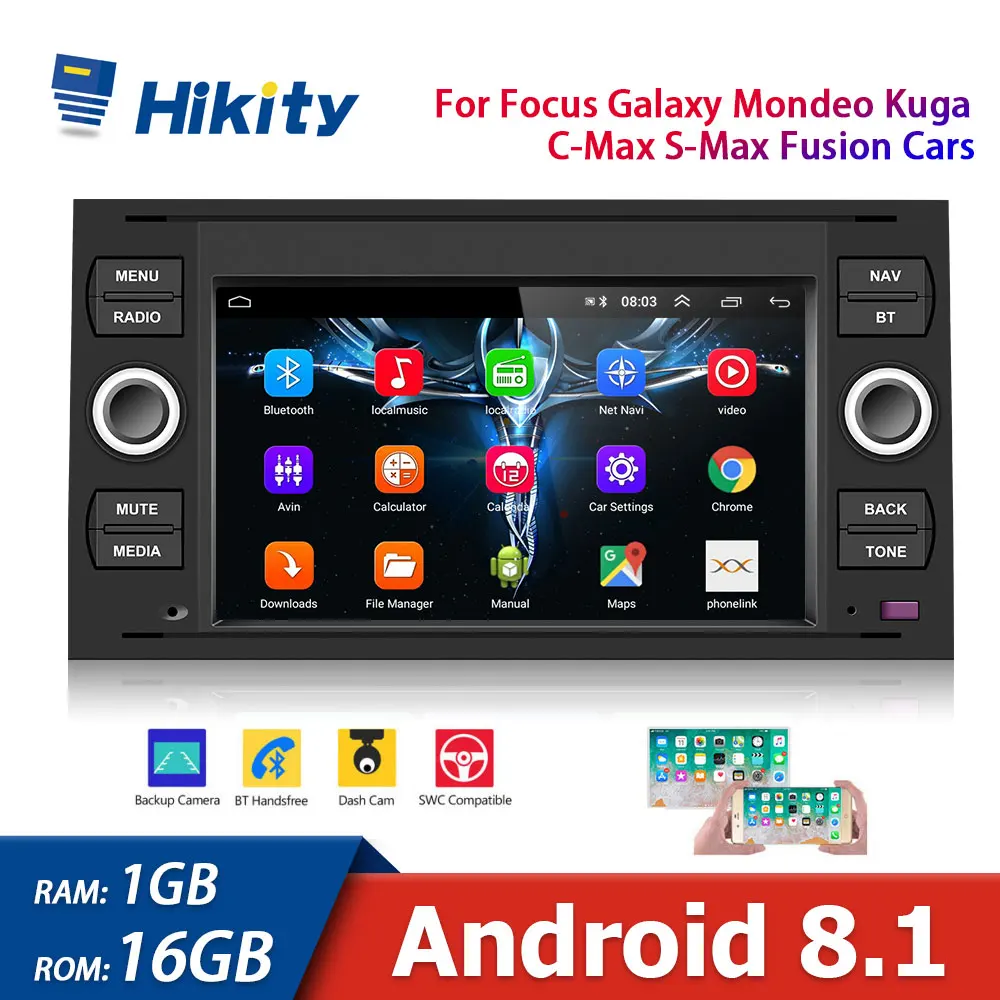 Автомагнитола Hikity 2 Din мультимедийный проигрыватель на Android 8 1 7 дюймовый HD аудио