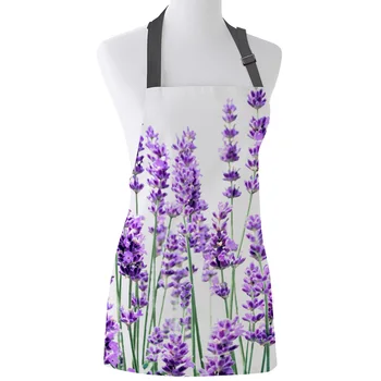 

Lavender Plant Flowers Apron Adult Kids Bibs Home Cooking Baking Restaurant Kichen Aprons for Woman Cleaning Apron