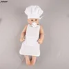 2 Pcs Cute Baby Chef Apron and Hat Infant Kids White Cook Photos Costume Photography Prop Newborn Hat Apron Photoshoot Clothing ► Photo 2/6