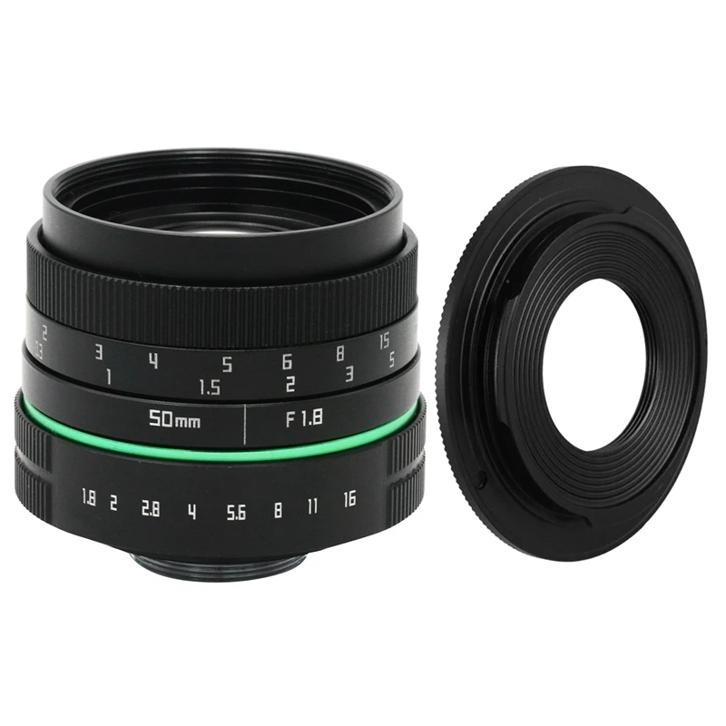 Объектив камеры 50 мм F1.8 APS-C CC TV Movie Lens + фотоадаптер кольцо для Canon Mini SLR Camera |