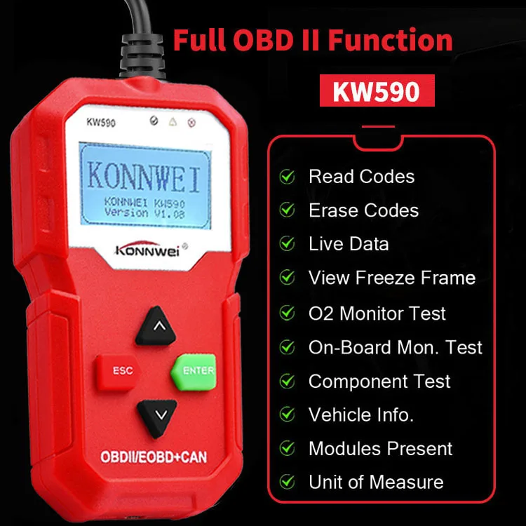 KONNWEI KW590 диагностические инструменты Bluetooth Obd2 Автомобильный сканер ISO 9141 считыватель кодов J1850 сканирующий инструмент автомобильный Obd диагностический инструмент
