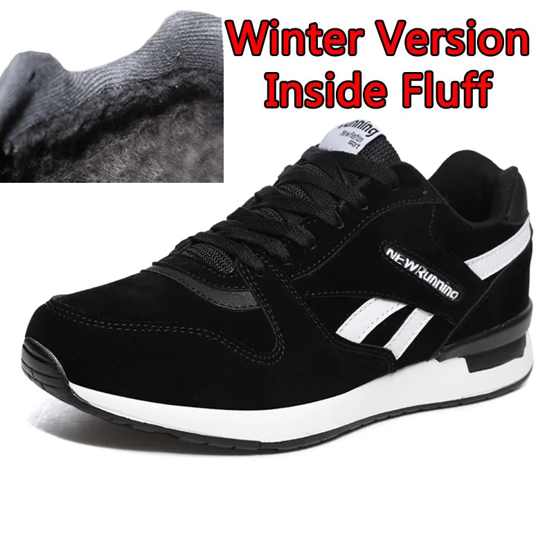 01 Winter Black FEVRAL/мужские кожаные кроссовки унисекс; сезон осень; повседневные кроссовки; дышащая уличная прогулочная обувь; светильник; Мужская зимняя теплая спортивная обувь - Цвет: 01 Winter Black