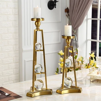 

Luxury Metal Lantern Gold Wedding Resin Antler Big Candle Crystal Glass Candle Stick Tea Light Tea Weding Decoration Lumini Q