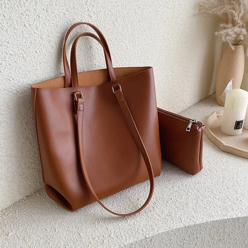 

New High Capacity PU Leather Tote Bags For Women 2020 Composite Bag Lady Travel Crossbody Shoulder Bags Female Simple Handbags