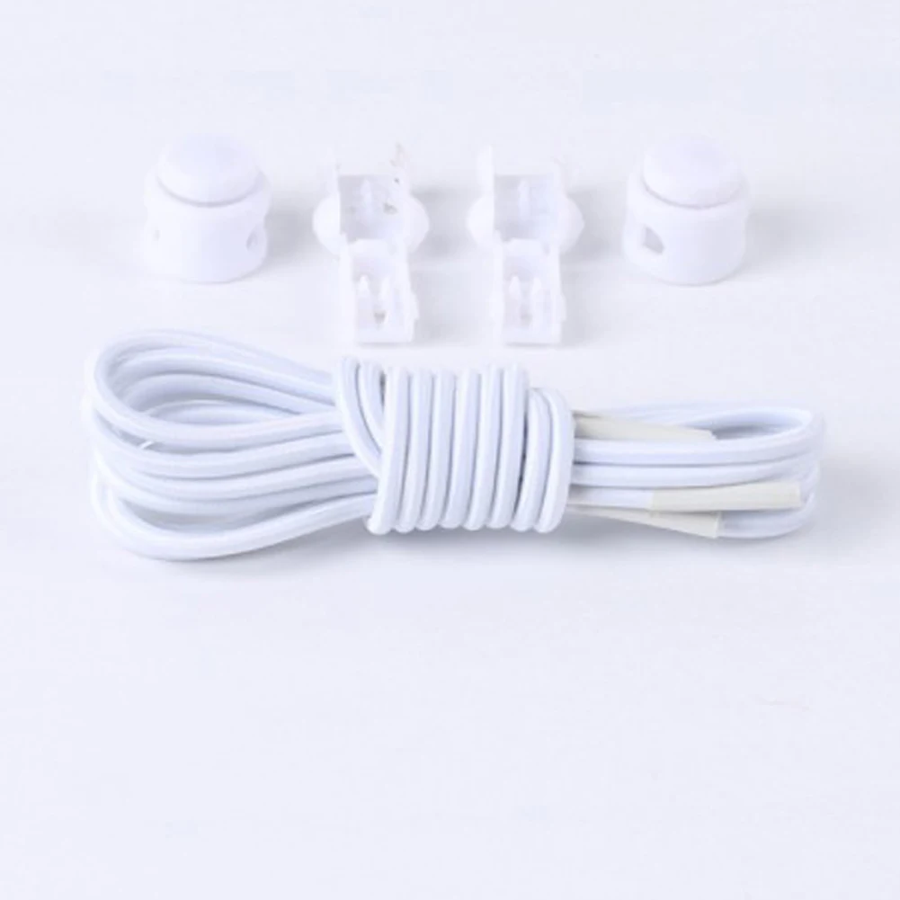 full white 24 цвета шнурки без галстука ленивые шнурки круглые эластичные шнурки для обуви для детей и взрослых кроссовки резиновый шнурок Быстрый шнурки Новые - Цвет: full white