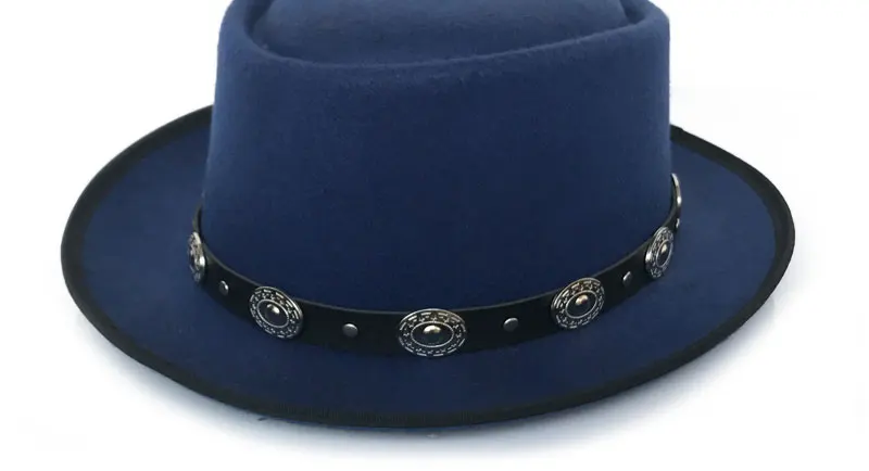 YY серебристый металлический ремень шляпа с плоским верхом Fedora для мужчин Джаз винтажная ленточка Трилби Панама гангстеры шапки для женщин FD19042