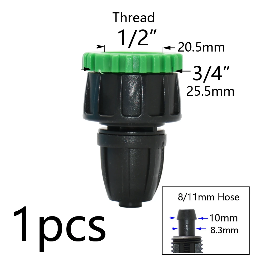 Garden 3/8" To 1/4" Hose Connector 8/11 To 4/7mm Barbed Lock Tee Elbow End Plugs Reducing Pipe Adapter Irrigator Fitting 