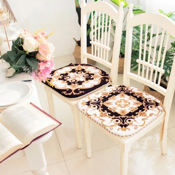 

38x41x3/42x45x3cm Baroque style dining chair cushion classical thick sponge seat cushion court style paisley seat mat chair mat