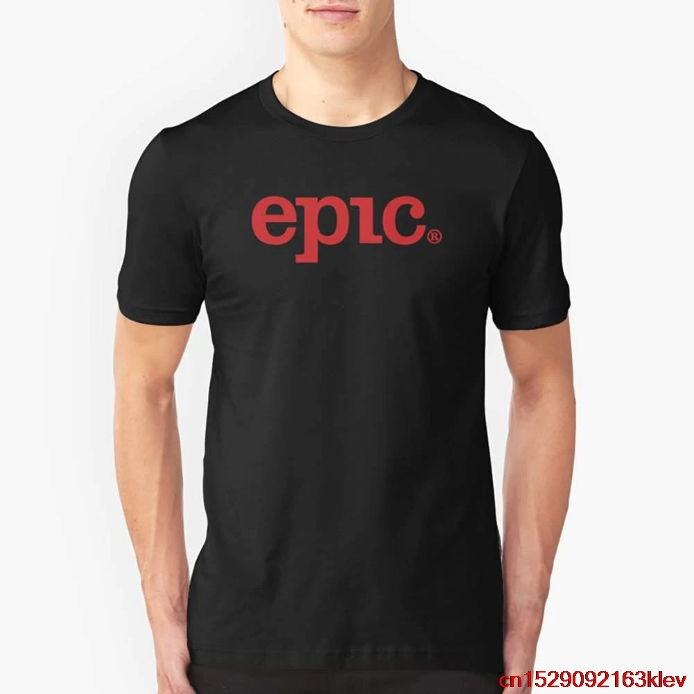 Epic Records лейбл Slim Fit TShirtT рубашка с капюшоном для мужчин женщин унисекс полный