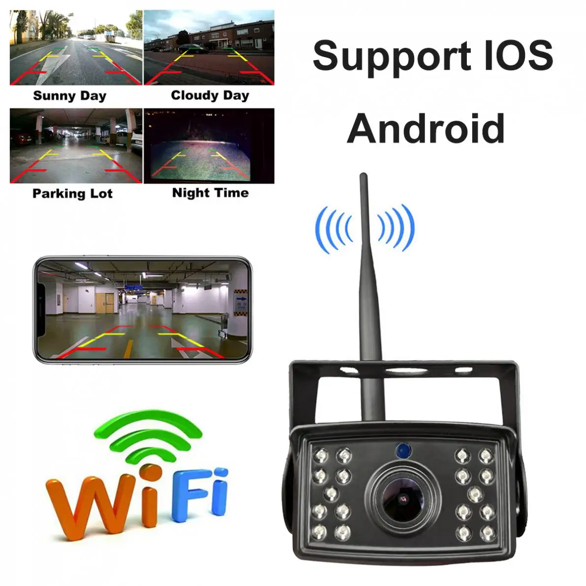 Wi-Fi резервная камера ночного видения беспроводная камера заднего вида автомобильная парковочная система с функцией записи в приложении Поддержка IOS/Android