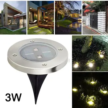 

Light-Controlled Solar Power Disk Lights Buried Light Ground Lamp Outdoor Path Way Home 2 LED Garden Decking Gutter Durable