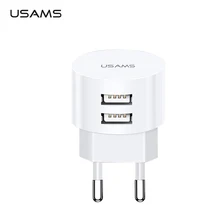 USAMS, двойное USB зарядное устройство, мини быстрое зарядное устройство, США/ЕС/Великобритания, штепсельный адаптер, портативное зарядное устройство для путешествий, универсальное для iPhone, samsung, Xiaomi