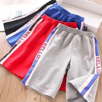 

2020 Summer Girls Printed Letters Color Stripes Casual Pants Knee-length Children's Pants Children's Clothing Wholesale