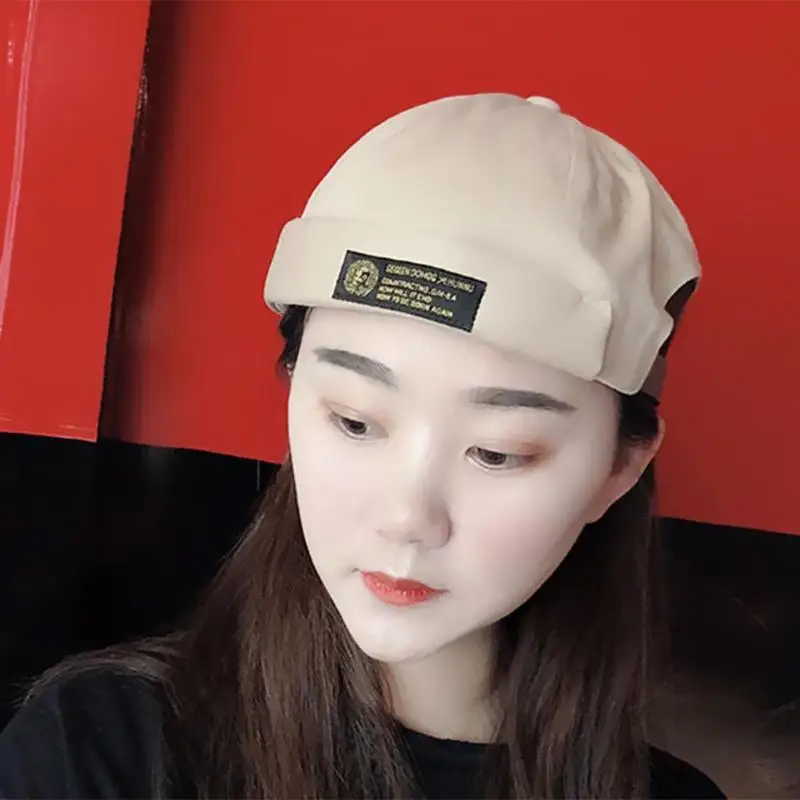 Hip Hop Women Men Hats Cotton Landlord Breathable Brimless Hat Sailor Cap