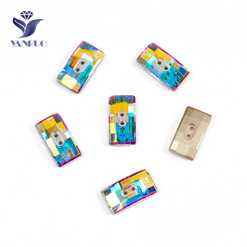 Yanruo 3093 11x21 мм AB прямоугольный Хрустальный DIY Швейные изголовье кровати Стразы