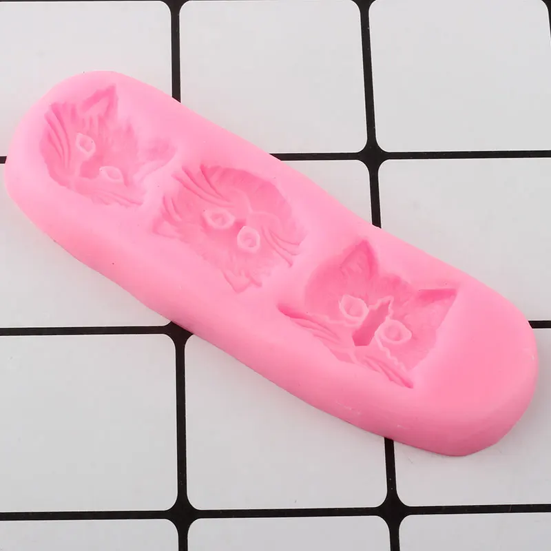 3D милый кот голова силиконовые формы DIY выпечки печенья шоколадные конфеты глиняные формы кекс Топпер помадка формы украшения торта инструменты
