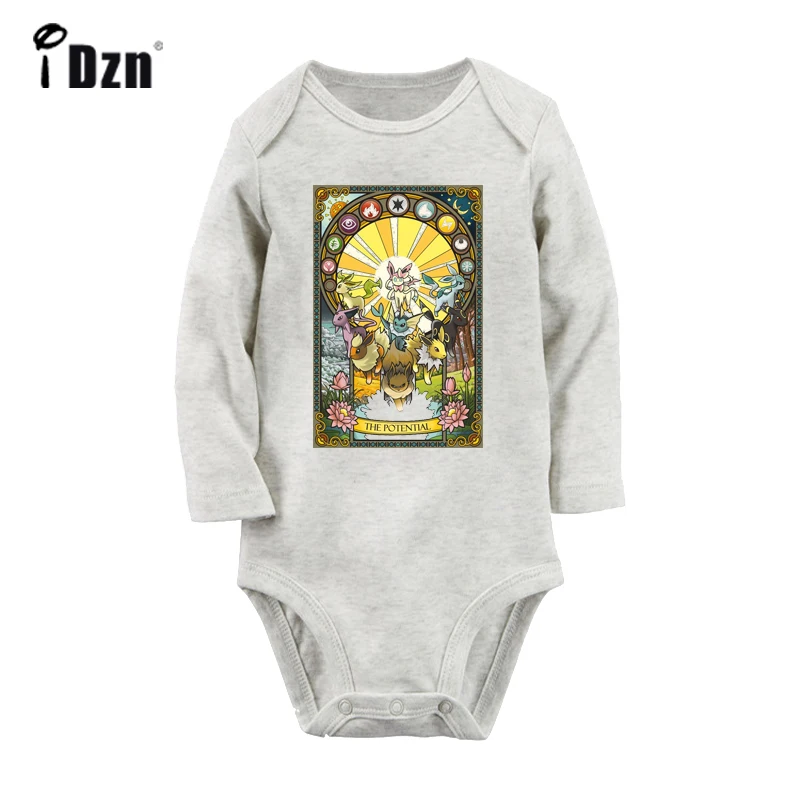 YbBaby982GC Милый костюм для новорожденных с рисунком Покемон Эви джолтеон vaporeon Espeon, боди с длинными рукавами для малышей, комбинезон, хлопковая одежда, подарок - Цвет: YbBaby982GC