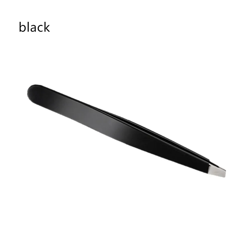 

1PC Black Pink Gold Three Color Eyebrow Tweezer Hair Beauty Slanted Puller Stainless Steel Eye Brow Clips Makeup Tool Brand New