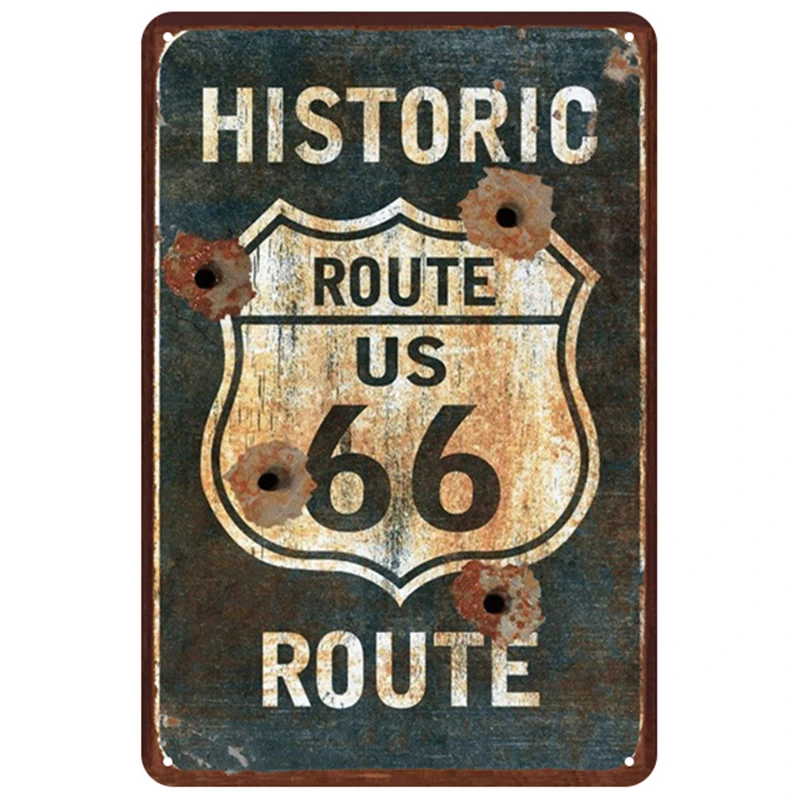 Route 66 табличка металлическая винтажная жестяная вывеска Pin Up потертый шик Декор винтажные металлические знаки украшение бара металлический плакат для паба металлическая пластина - Цвет: 24
