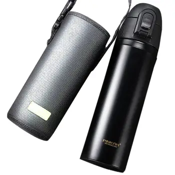 

New Stainless Steel Vacuum Flask Straw Vacuum Cup Large Capacity Water Bottle Heat Insulated Cup For Adult Students 500ML