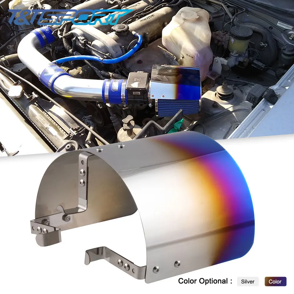 

Air Intake Filter Cover Heat Shield for Racing Car 2.25" TO 3.5" Filter Universal Stainless Steel Neo Chrome Silver