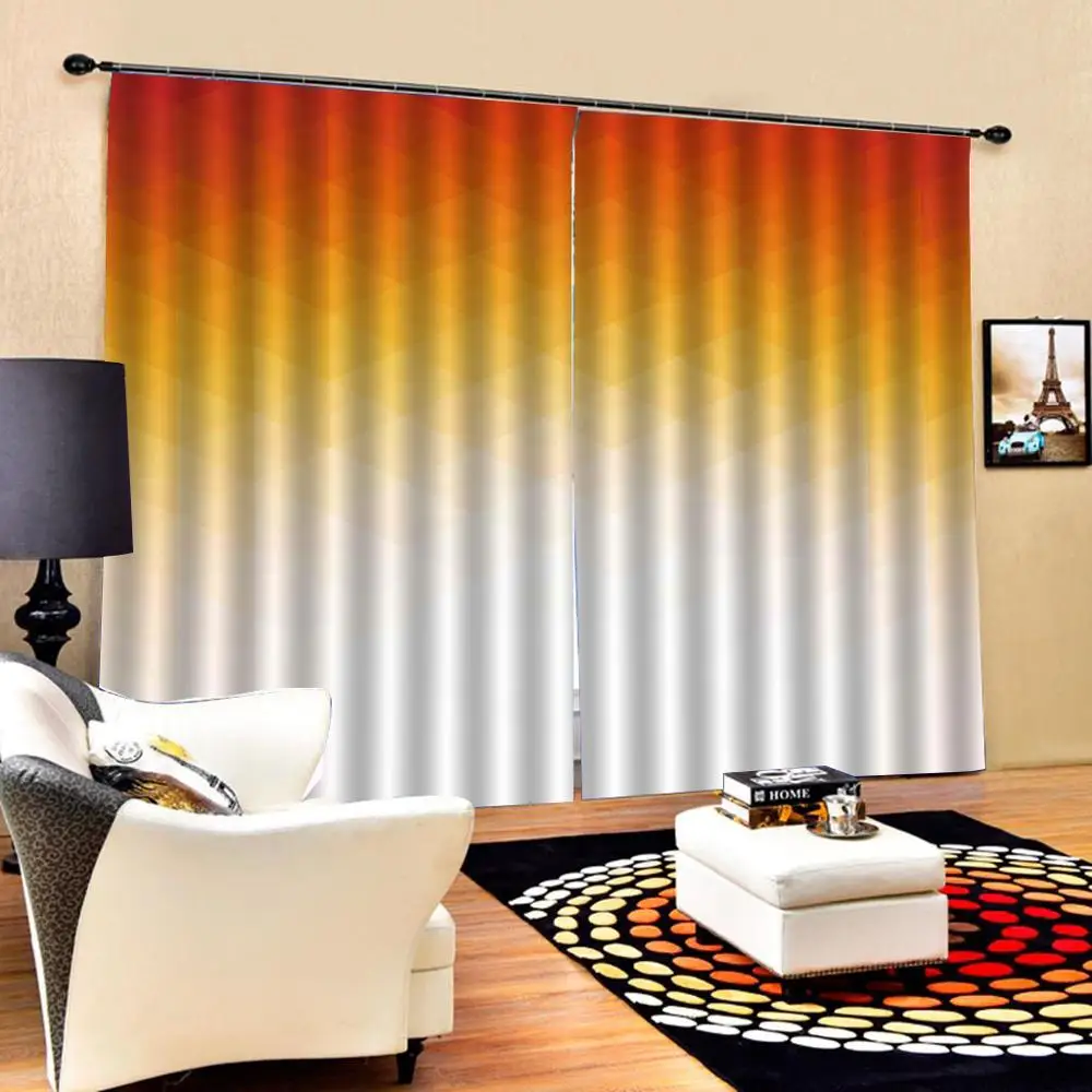 Blackout Curtain 3D Curtain Luxury Blackout Window Curtain Living Room Orange Curtains Curtains AliExpress