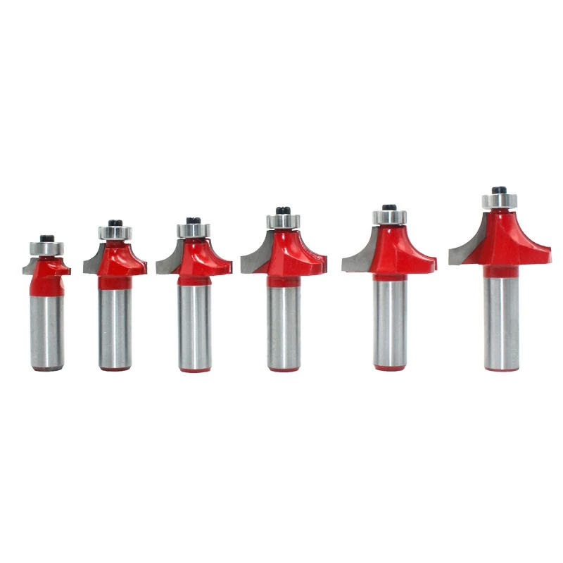 

6Pcs 12mm Shank Corner Round over and Beading Edging Router Bit Set C3 Carbide Tipped Tenon Cutter for Wood
