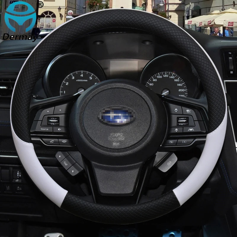 Steering Wheel Cover Leather Car Steering Wheel Cover Anti-slip For Subaru Forester Legacy XV BRZ WRX Auto Accessories