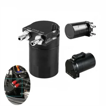 

Universal Racing Oil Catch Tank Can Black Aluminum Baffled Car Oil Catch Can Tank Reservoir Filter Adapter with 9mm/15mm Fitting