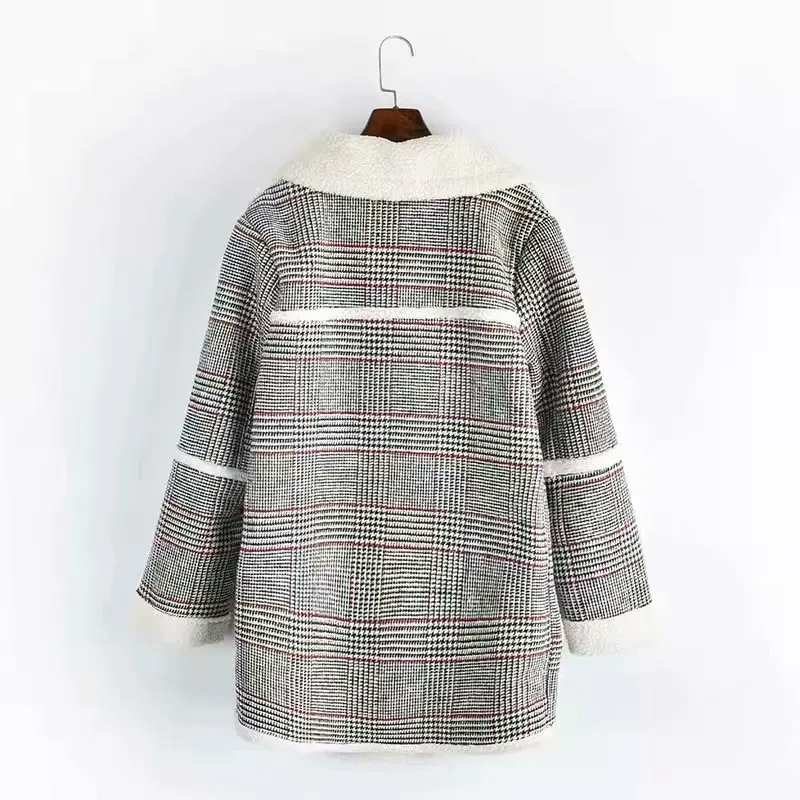 F6820-Europe и Америка, женское платье, зима, стиль, двубортная подкладка, плюс бархат, узор, пальто для женщин