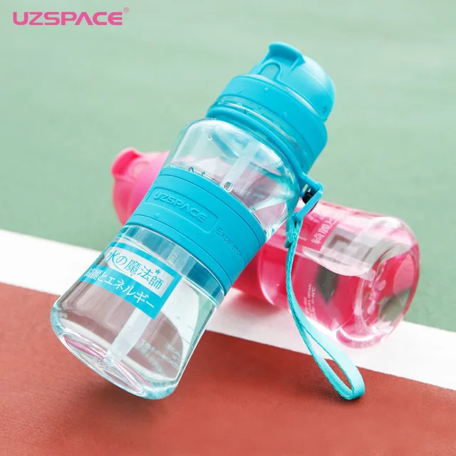 

Uzspace UZSPACE Children Straw Kettle 300 Ml Outdoor Sports Plastic Space Glass Bounce Cover Cup