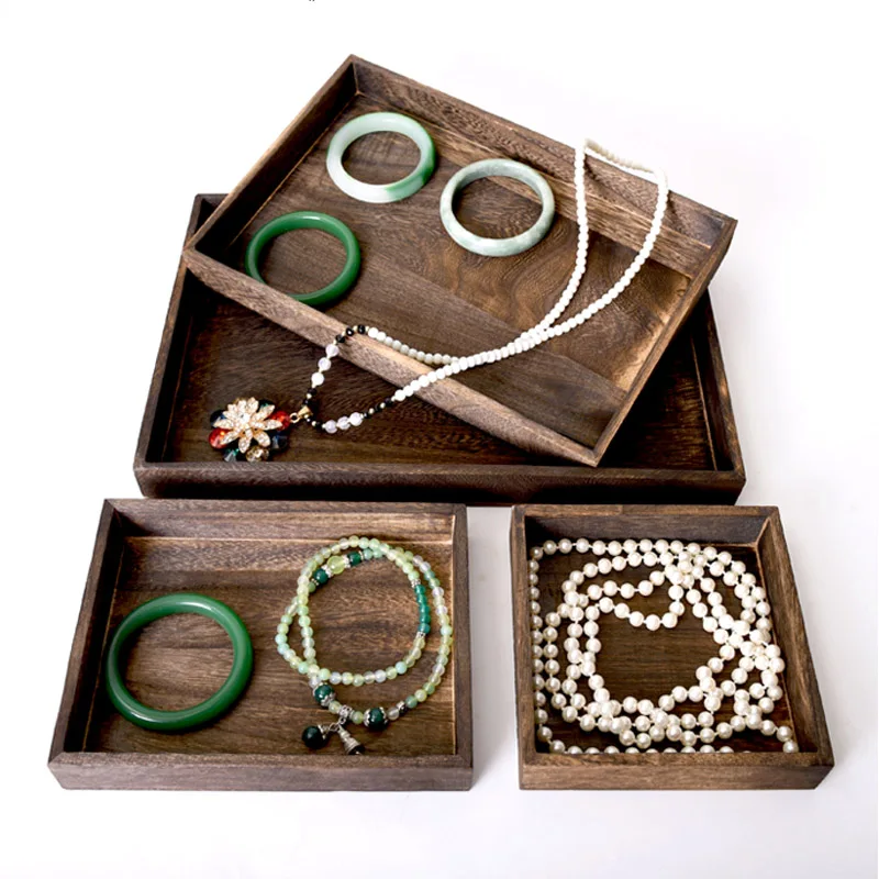 Classic Wooden Jewelry Tray Jewelry Organizer Bangle Earrings Bracelets Choker Necklaces Pendants Storage Jewelry Plate