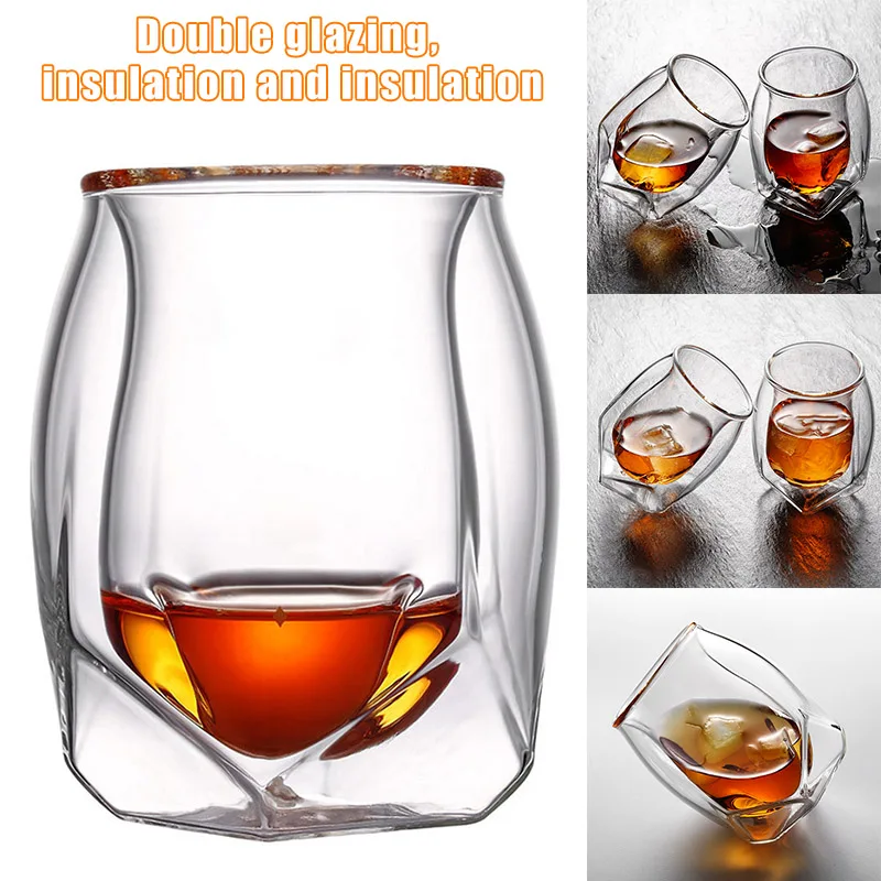 2шт двустенное вино стекло набор прочный жаростойкий вино чашки костюм для дом, офис, бар 2019ing