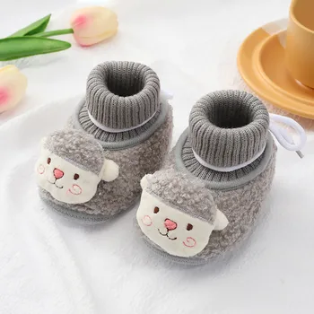 Newborn Baby Cartoon Animal Shoes Girls Boys Soft Booties Snow Boots Infant Toddler Warming Shoes for Children для новорожденных 1