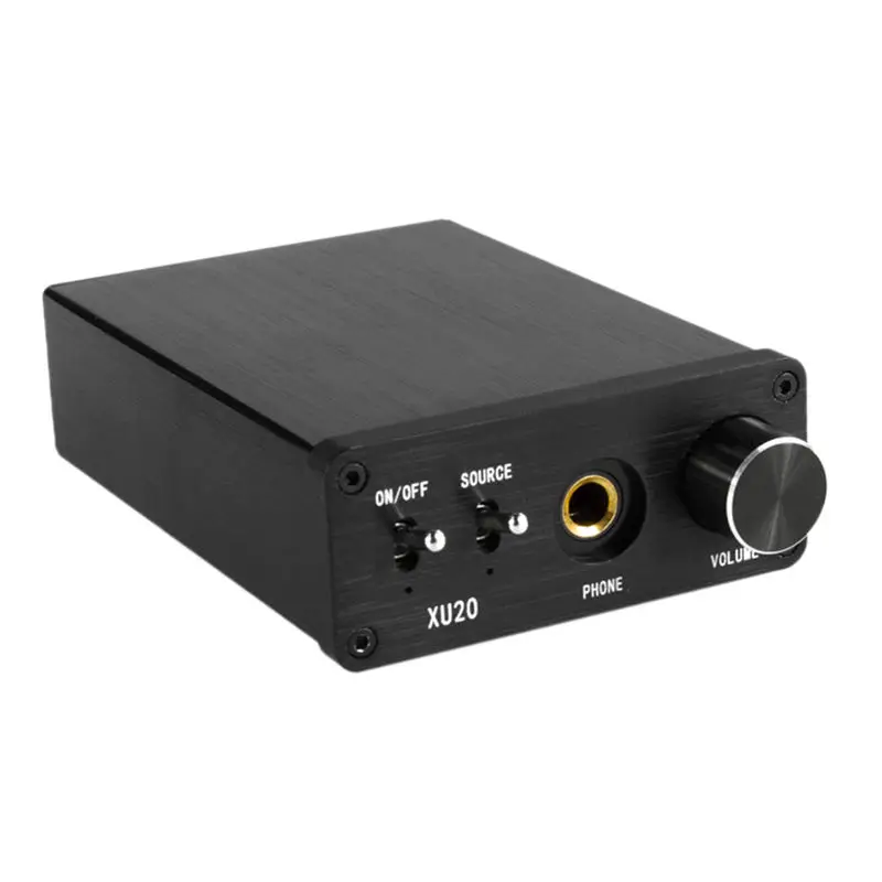 Xu20 Mini Hifi Audio Decoder Amp Support Coaxial Spdif/Optical Input 6.35Mm Earphone Rca Audio Output Amplifier For Tv Dvd(Eu Pl