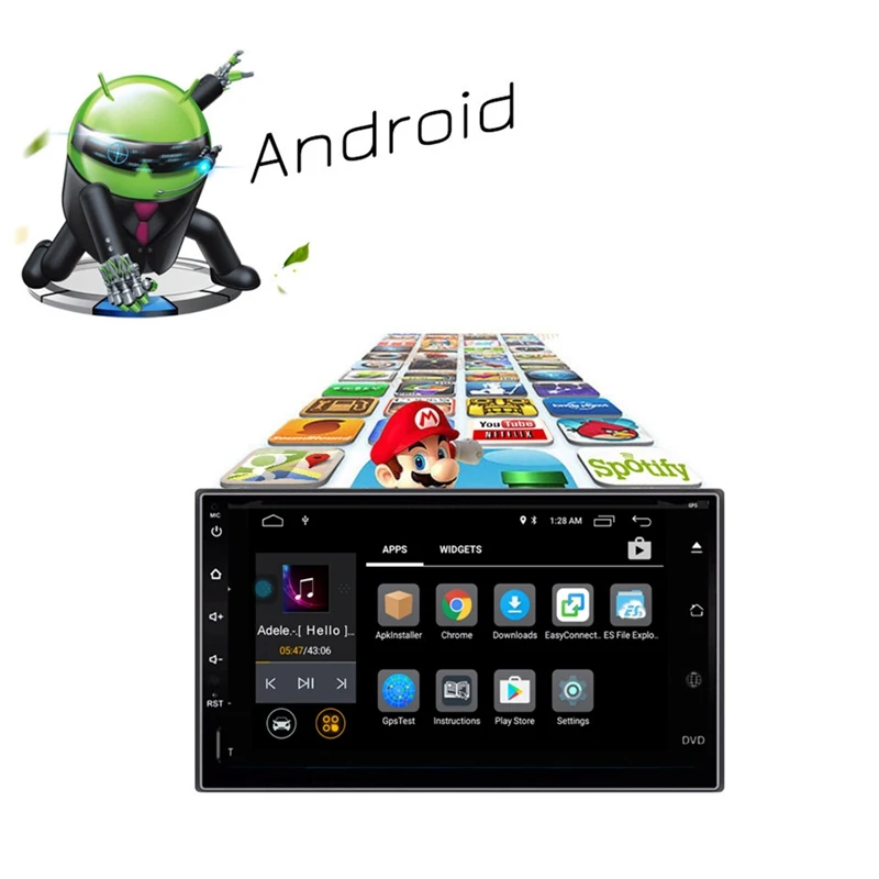 Android 8,0 2Din Автомагнитола стерео 7 дюймов Емкостное нажатие на экран Hd Gps навигация Bluetooth USB, sd-проигрыватель 1G Ddr3+ 16G Nand Me