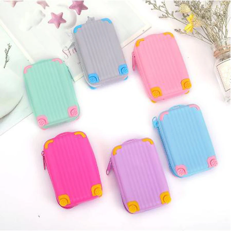 Monedero de silicona de gran capacidad para niños y mujeres, con forma de maleta para cambiar, monedero para llaves, regalo para niños, novedad de 2020|Monederos| - AliExpress