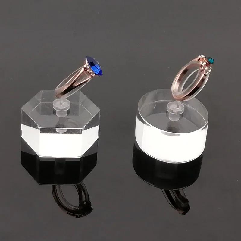 New Creativity Clear Acrylic Ring Display Stand Jewelry Showcase