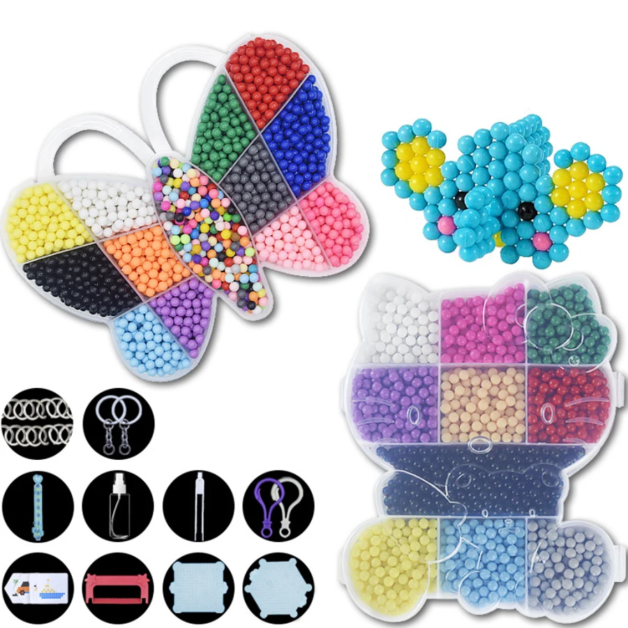 

5mm 2500PCS Water Mist Magic Beans Suit Puzzle DIY Handmade Toys Water Spray Sticky Magic Beads