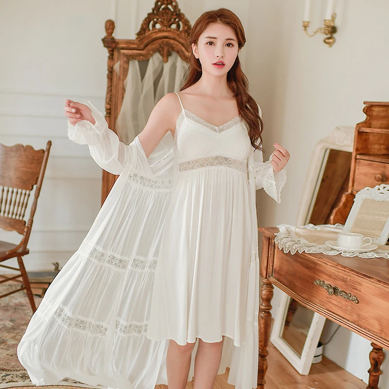 Женская ночная рубашка халат Vestido ночное белье платье для сна с длинным рукавом