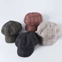 Шляпа женская военная шапка женская Франция элегантная шляпа газетчика солнцезащитный козырек шляпа пляжная Восьмиугольные шапочки Женская модная летняя шапка