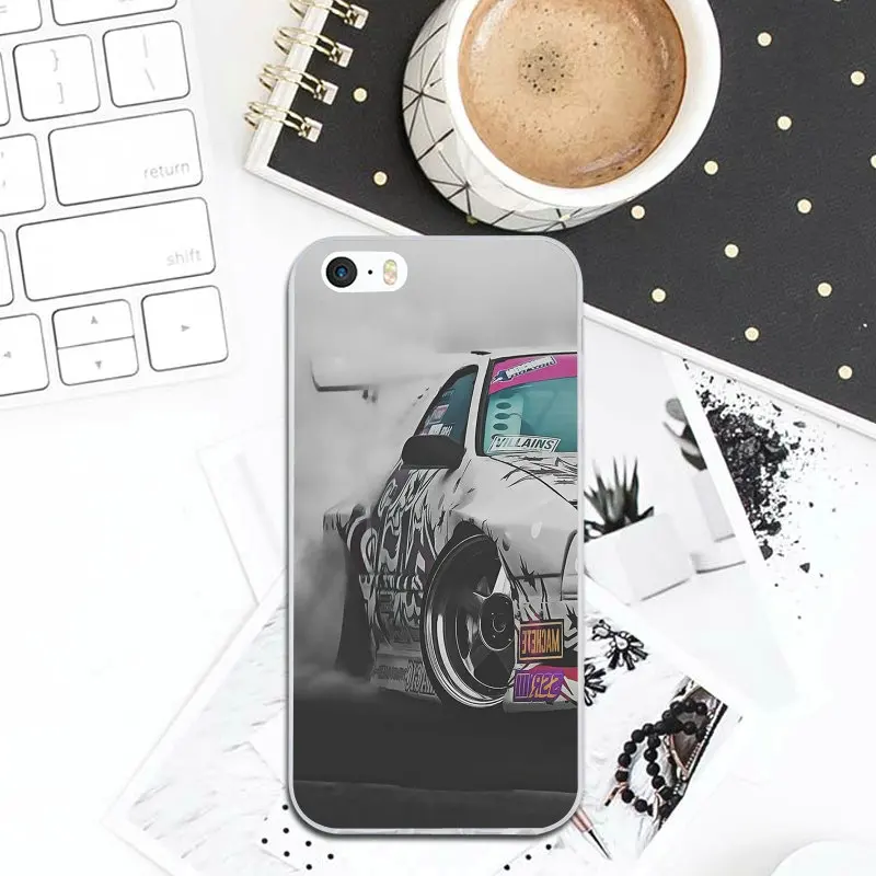 Hot Drift Cars Auto JDM Coque Capa Soft TPU Silicone Mobile Phone Case Cover for iPhone X XR XS Max 5 5S SE 6 6S 7 7Plus 8 Plus - Цвет: pattern 9