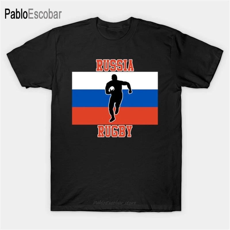 Мужская хлопковая футболка летняя для русского регби с российским флагом shubuzhi