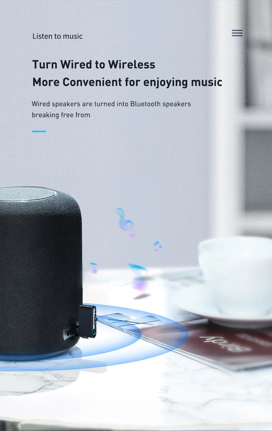 BASEUS récepteur Audio Bluetooth 3.5 pour voiture haut-parleur-6